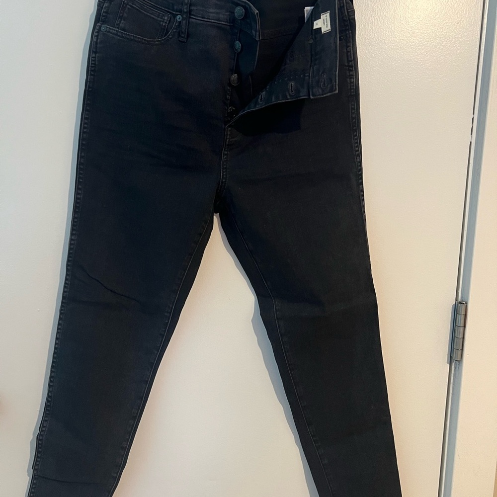 NWT Madewell 10” high rise skinny jeans black sz 32